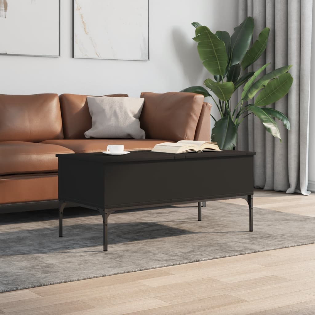Salongbord Sofabord Svart 100x50x45 cm og metall