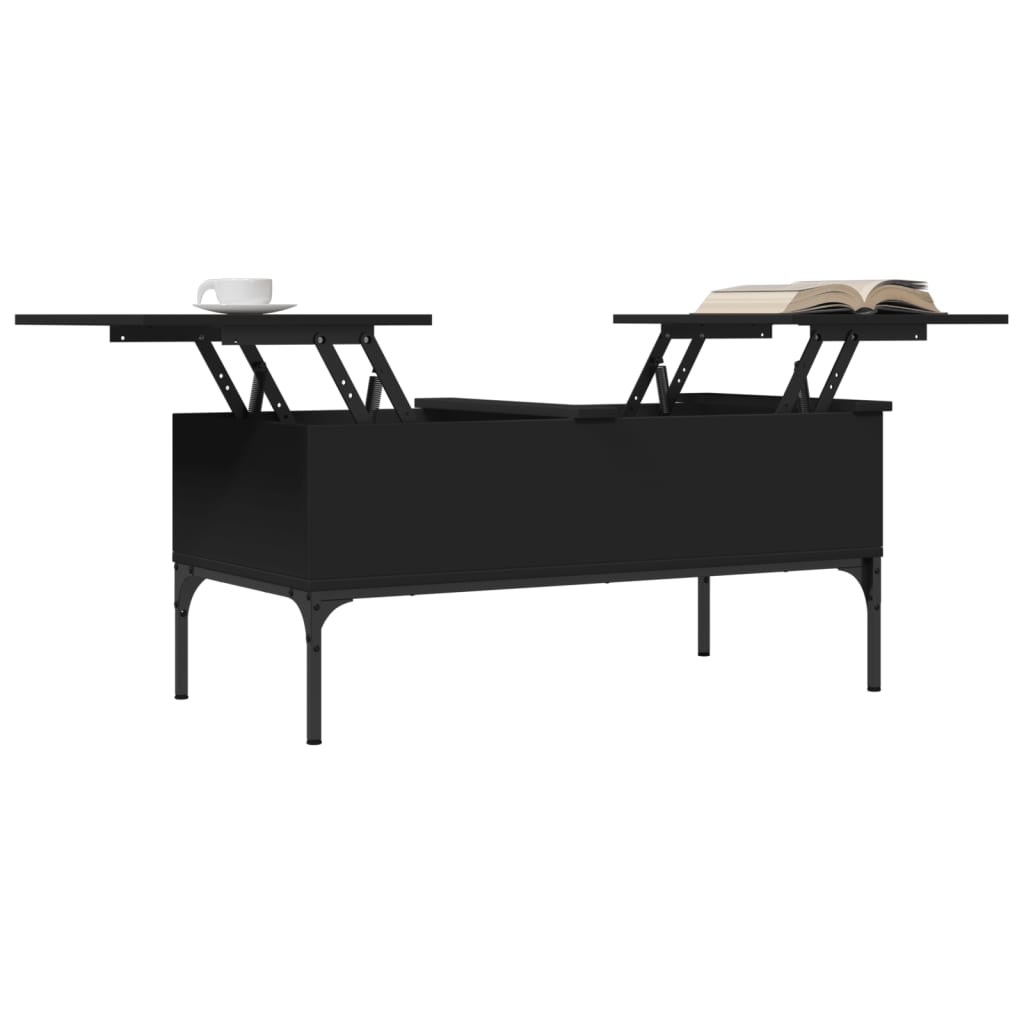 Salongbord Sofabord Svart 100x50x45 cm og metall