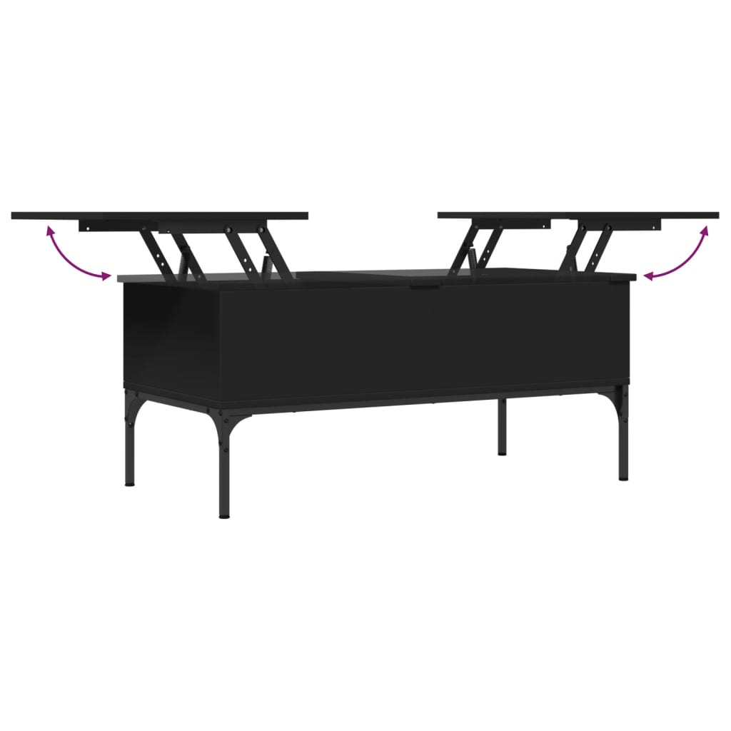 Salongbord Sofabord Svart 100x50x45 cm og metall