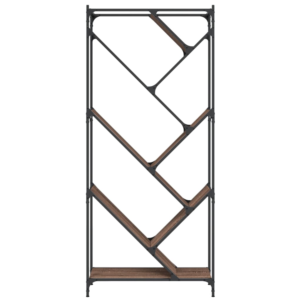 Bokhylle Brun Eik 79x30x180 cm og metall