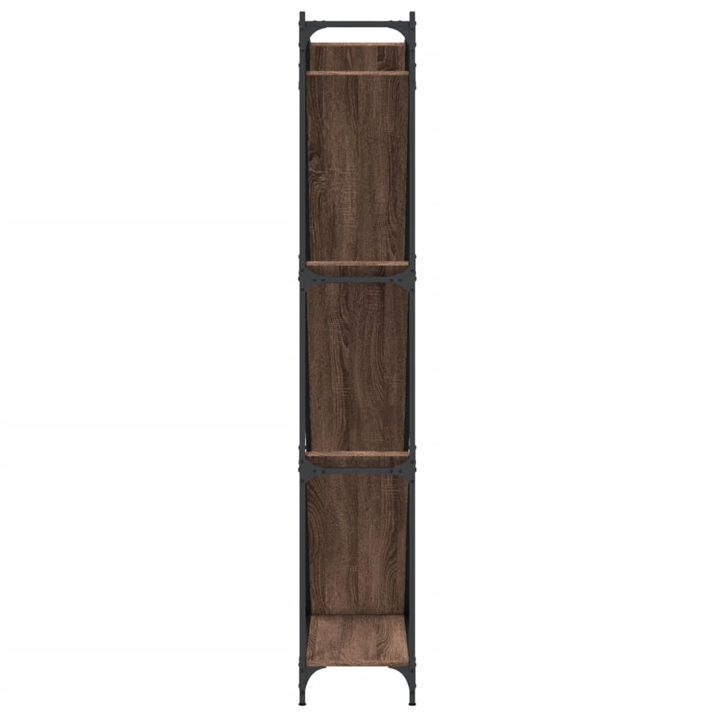 Bokhylle Brun Eik 79x30x180 cm og metall