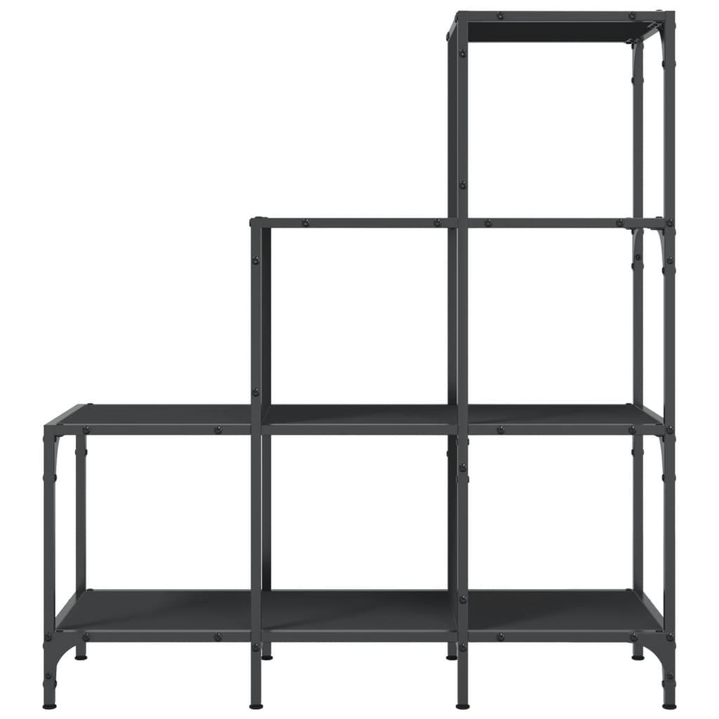 Bokhylle Svart 92x30x102 cm og metall