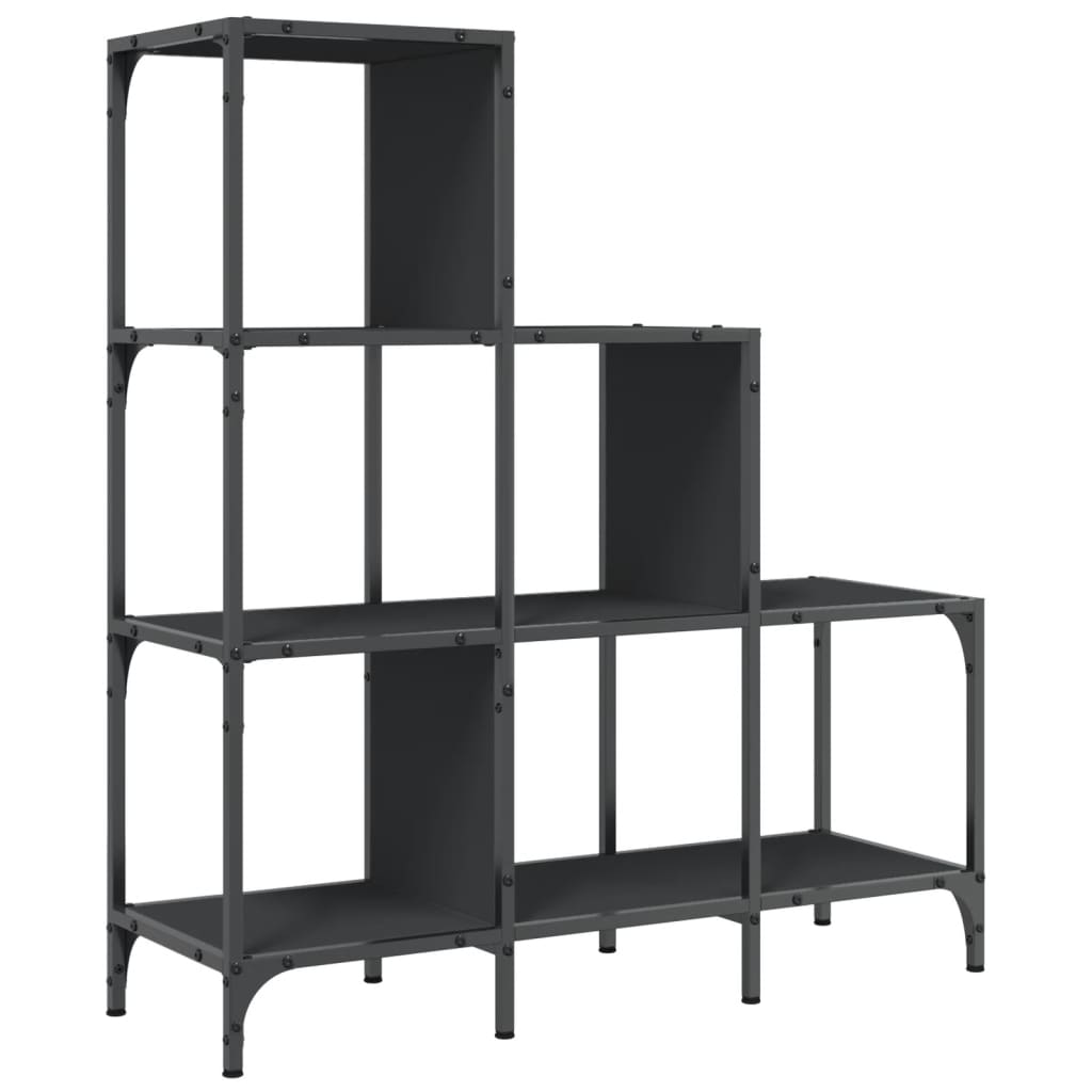 Bokhylle Svart 92x30x102 cm og metall