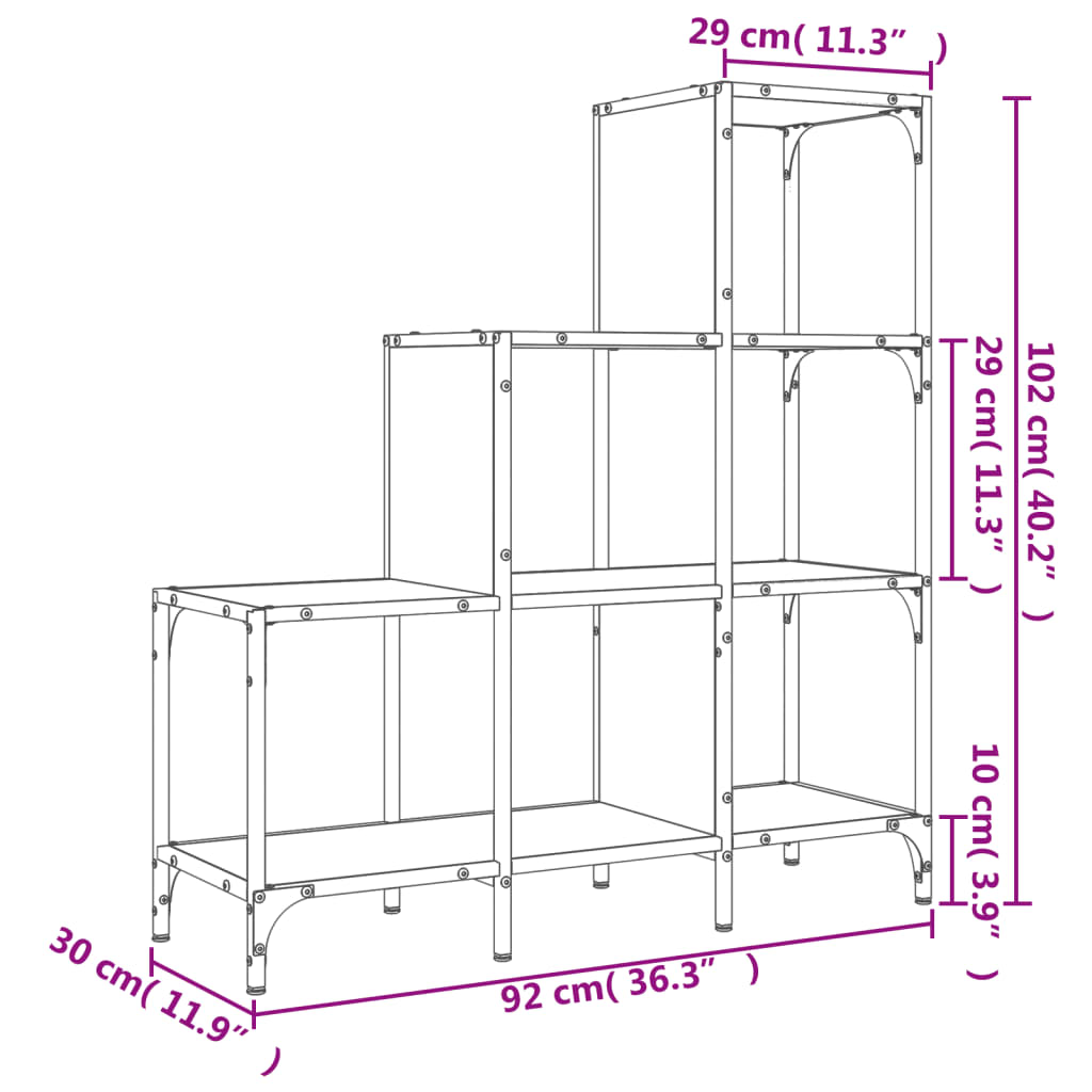 Bokhylle Brun Eik 92x30x102 cm