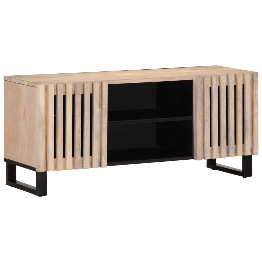 TV-Møbel Hvit Tv-benk 105x34x46 cm grovt heltre mangotre