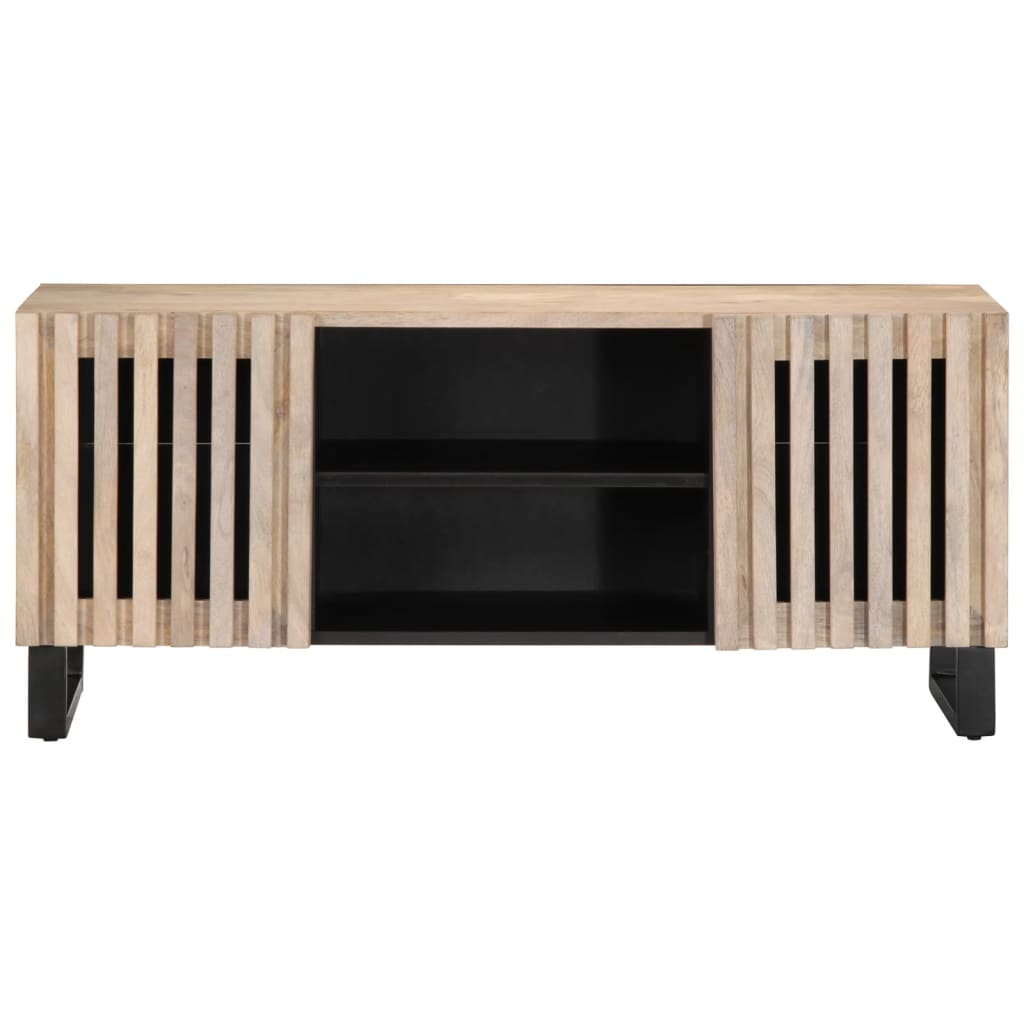 TV-Møbel Hvit Tv-benk 105x34x46 cm grovt heltre mangotre