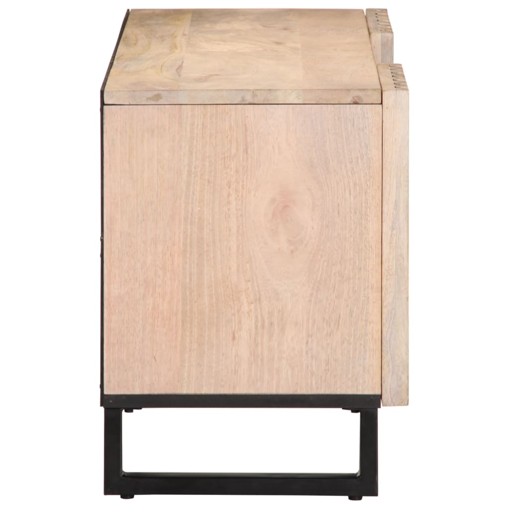 TV-Møbel Hvit Tv-benk 105x34x46 cm grovt heltre mangotre