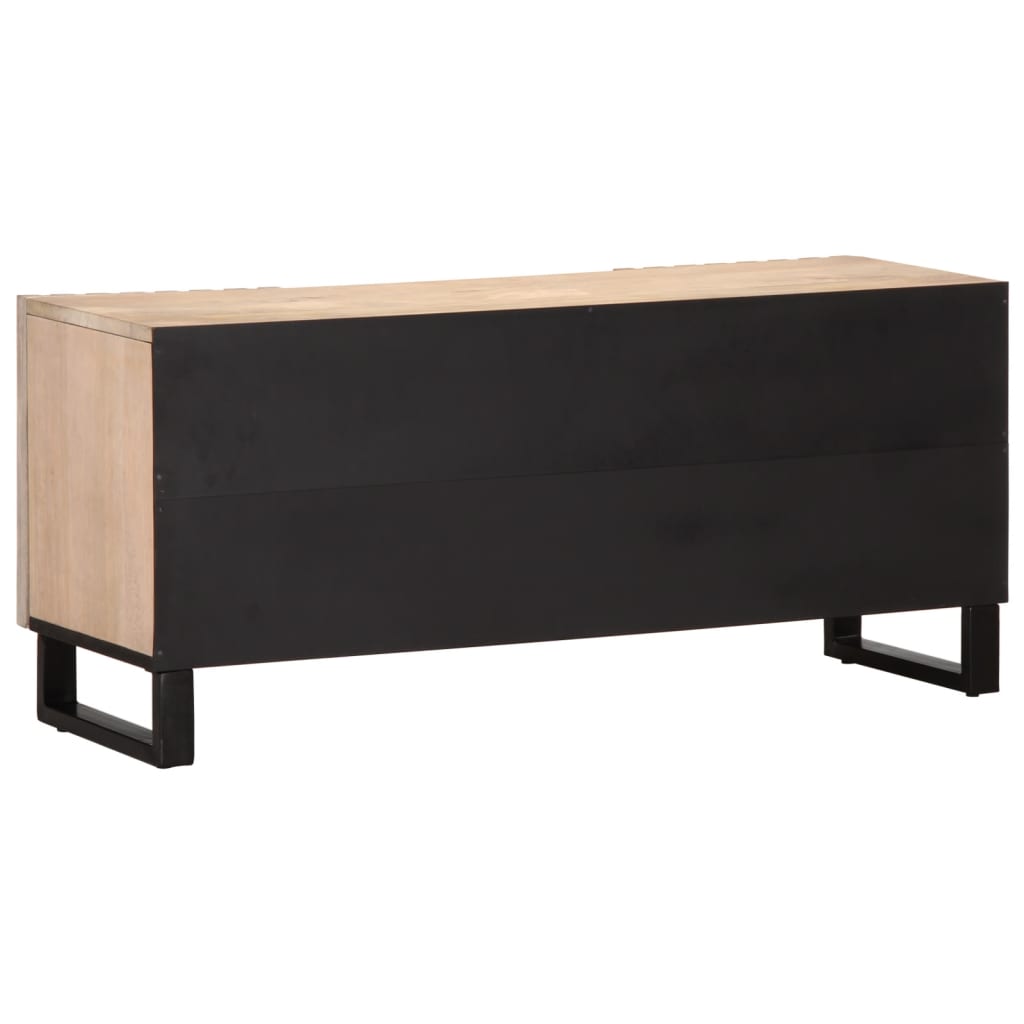 TV-Møbel Hvit Tv-benk 105x34x46 cm grovt heltre mangotre