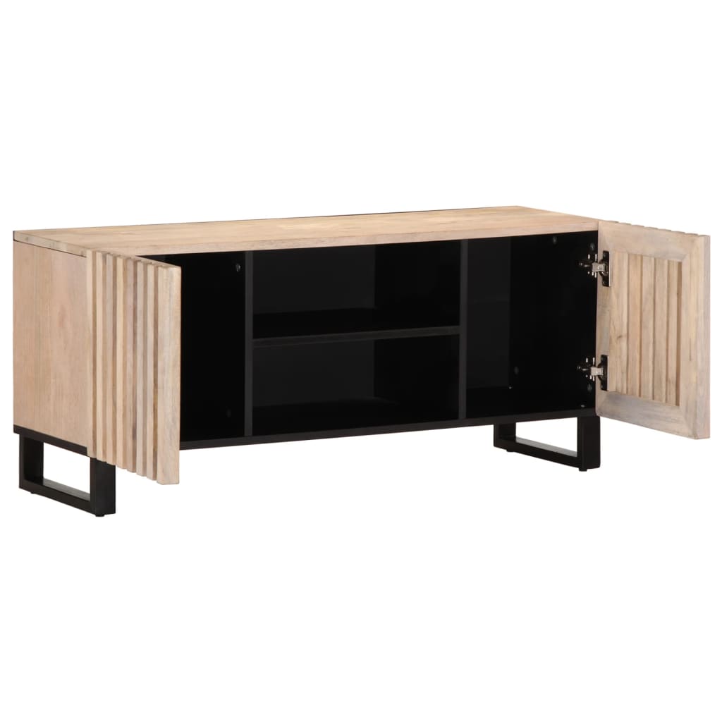 TV-Møbel Hvit Tv-benk 105x34x46 cm grovt heltre mangotre