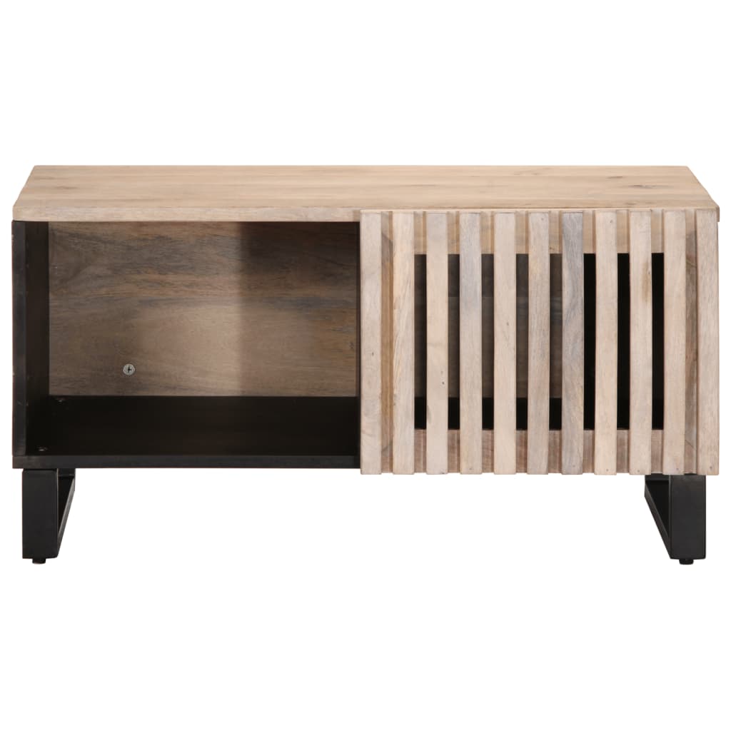 Salongbord Sofabord Hvit 80x51x40 cm heltre mango