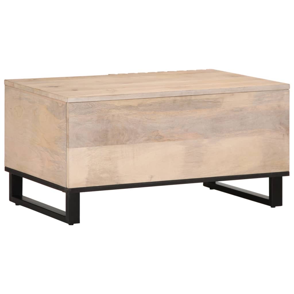 Salongbord Sofabord Hvit 80x51x40 cm heltre mango
