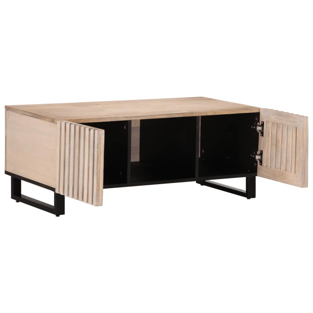 Salongbord Sofabord Hvit 100x55x40 cm heltre mango