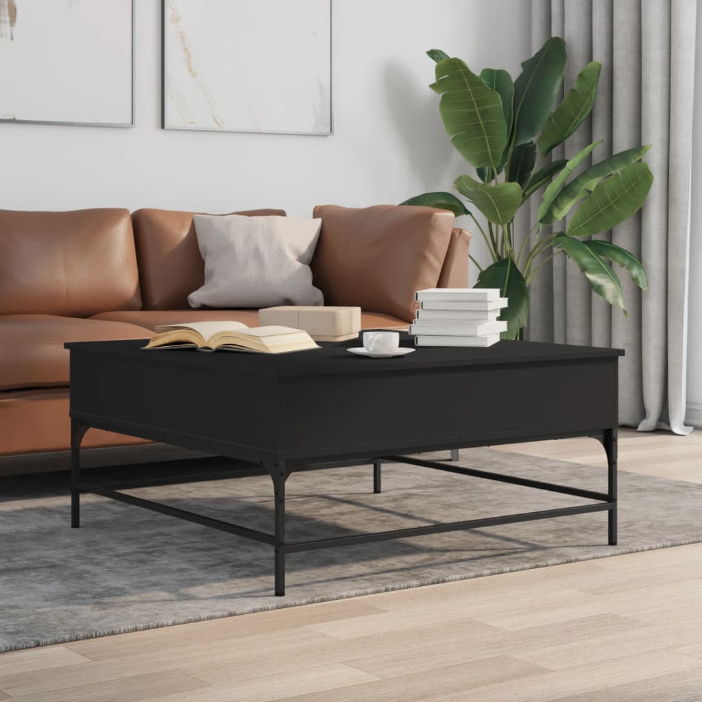 Salongbord Sofabord Svart 95x95x45 cm og metall