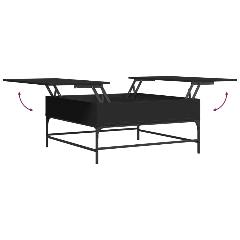 Salongbord Sofabord Svart 95x95x45 cm og metall