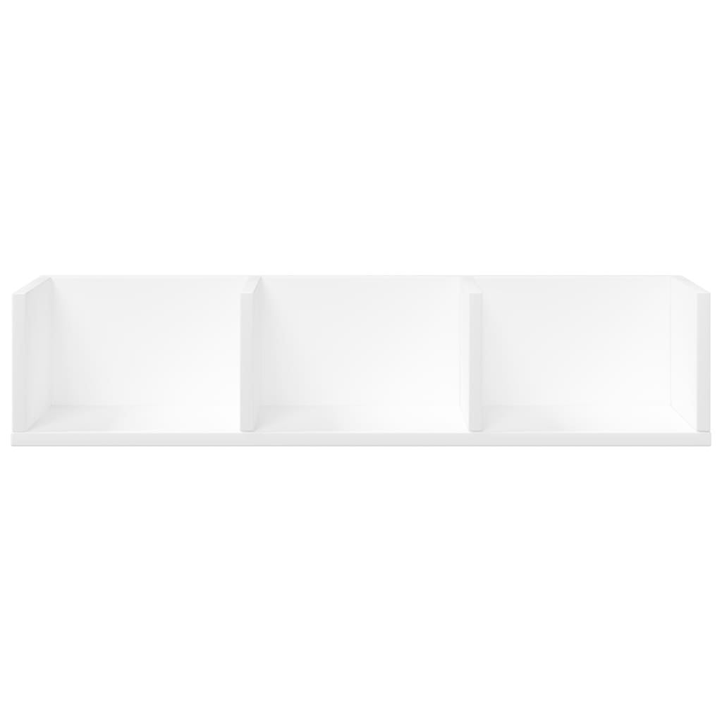Veggskap 2 stk hvit 75x18x16,5 cm konstruert tre