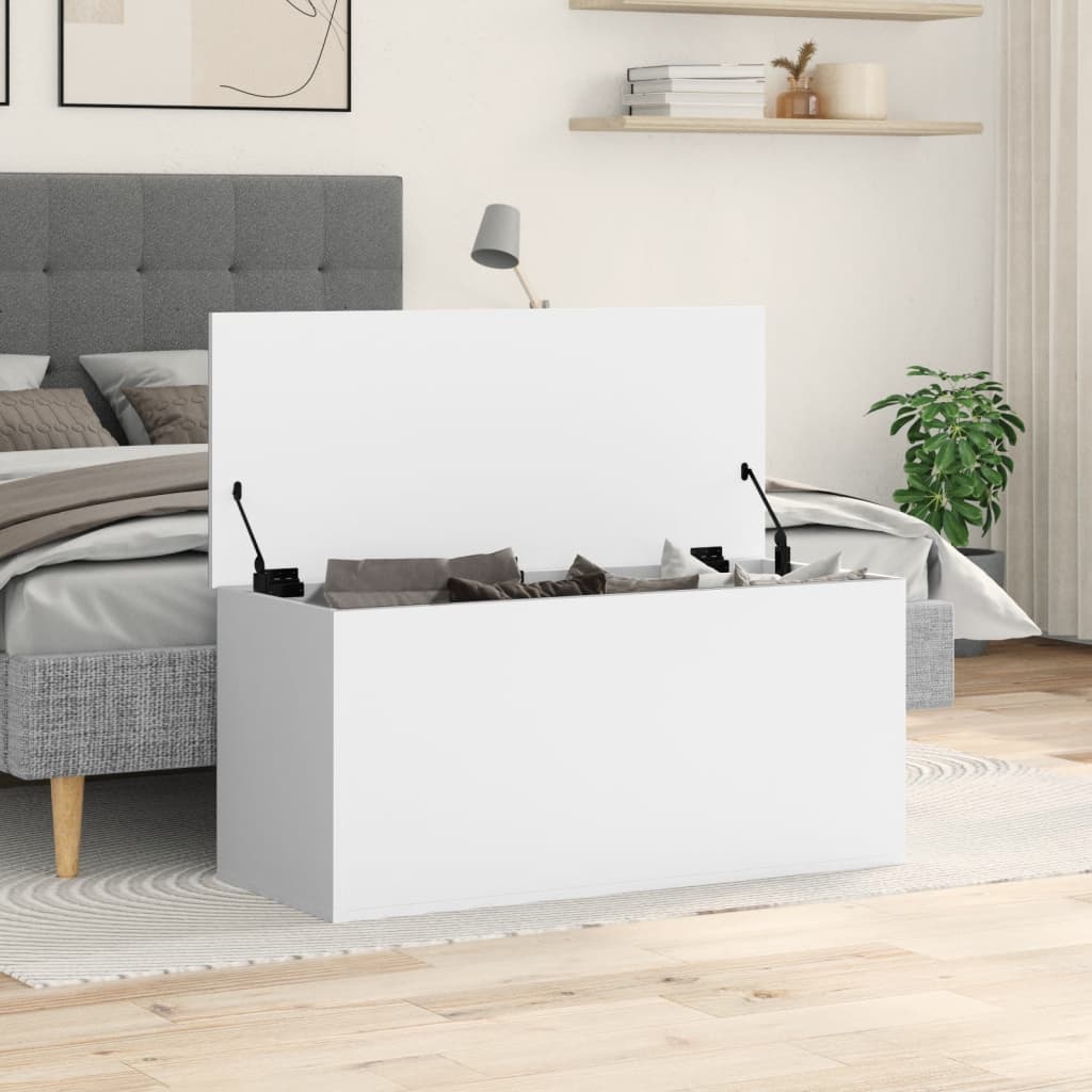 Oppbevaringskiste Hvit 100x42x46 cm