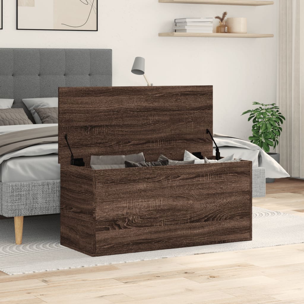 Oppbevaringsbenk Brun Eik 100x42x46 cm