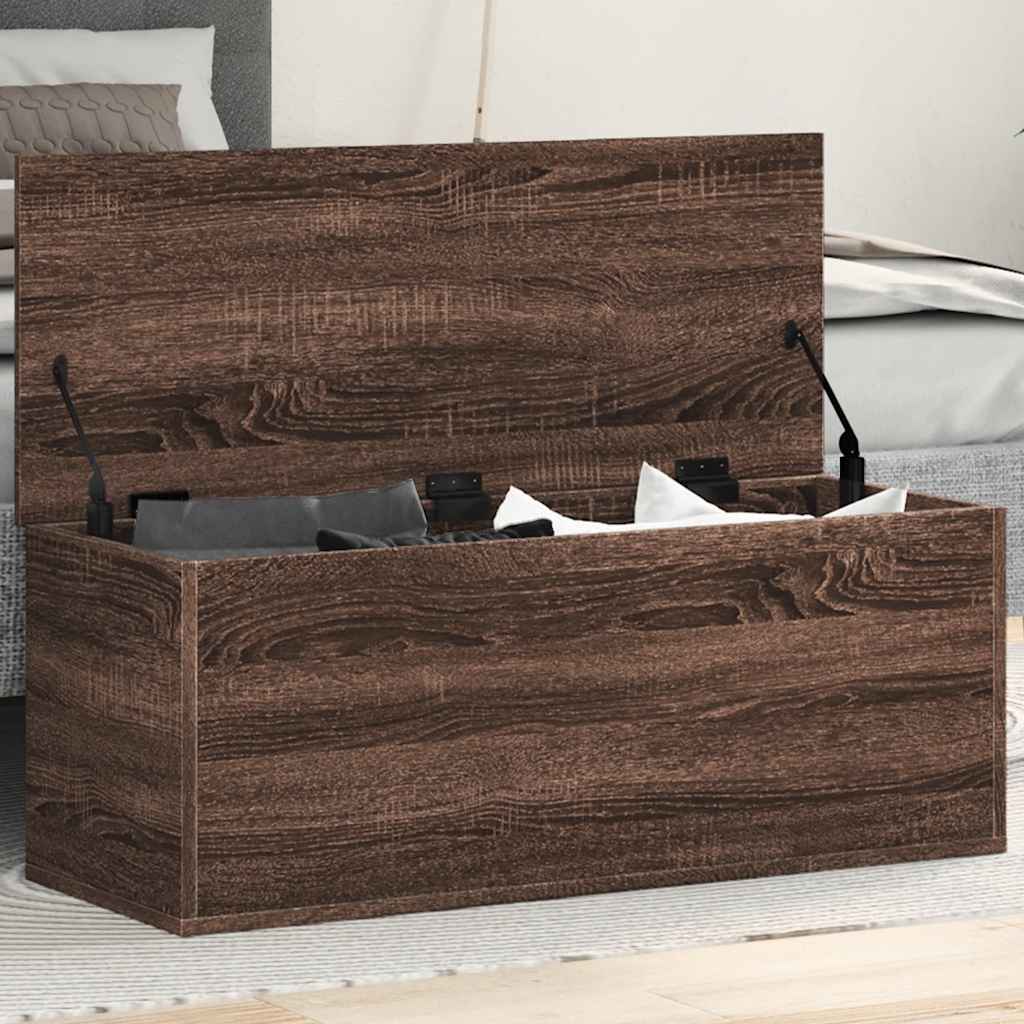 Oppbevaringsbenk Brun Eik 90x35x35 cm