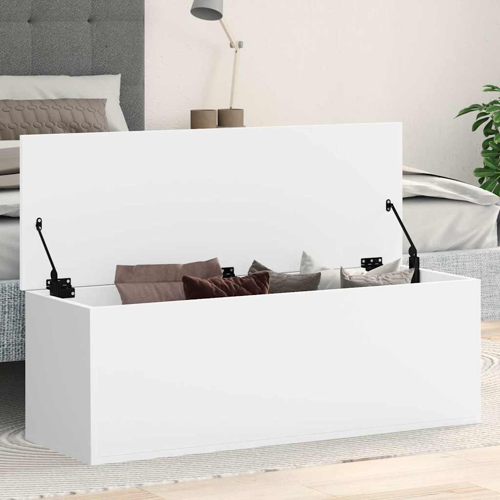 Oppbevaringskiste Hvit 102x35x35 cm
