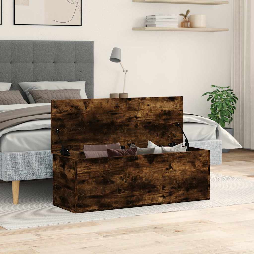 Oppbevaringskiste Røkt Eik 102x35x35 cm