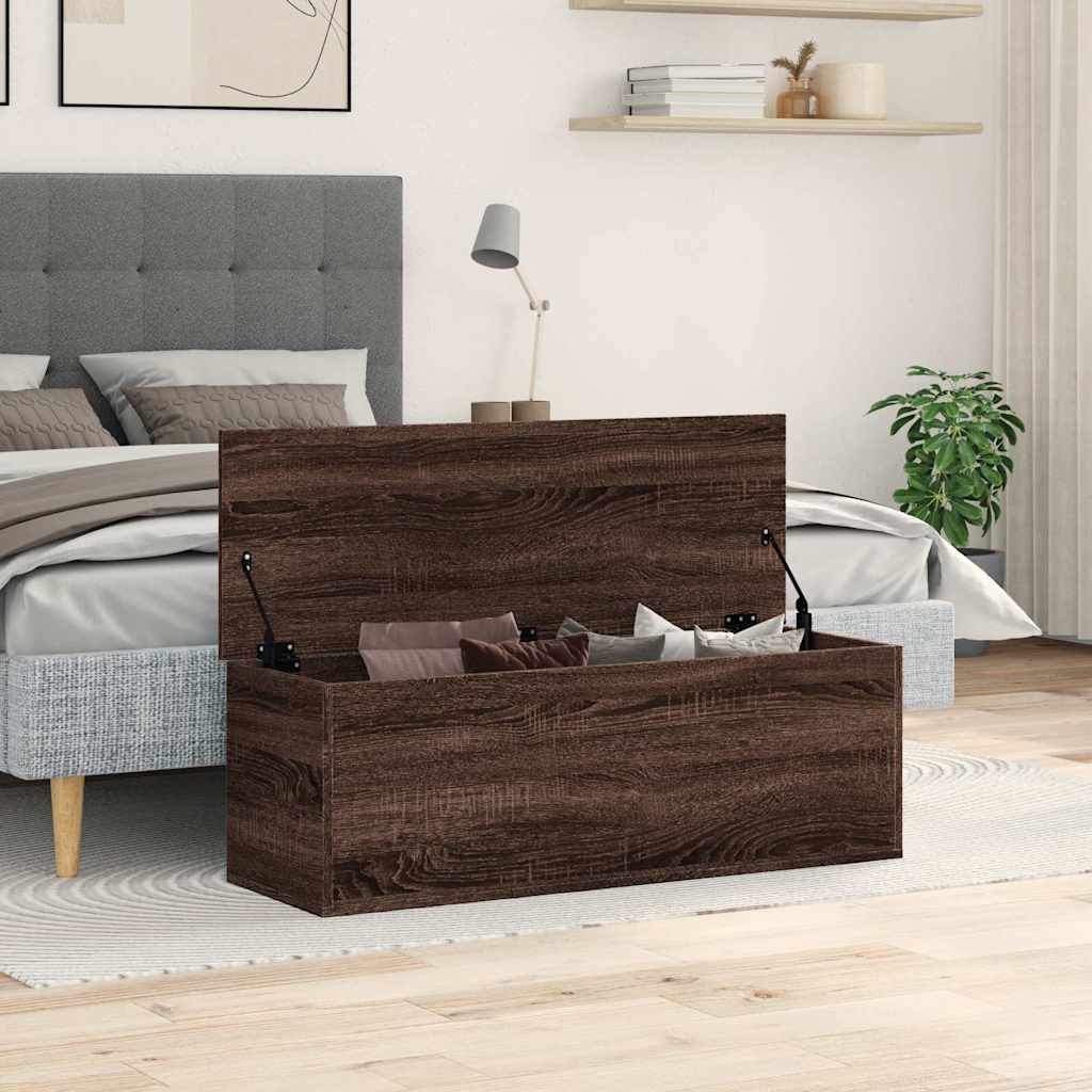 Oppbevaringsbenk Brun Eik 102x35x35 cm