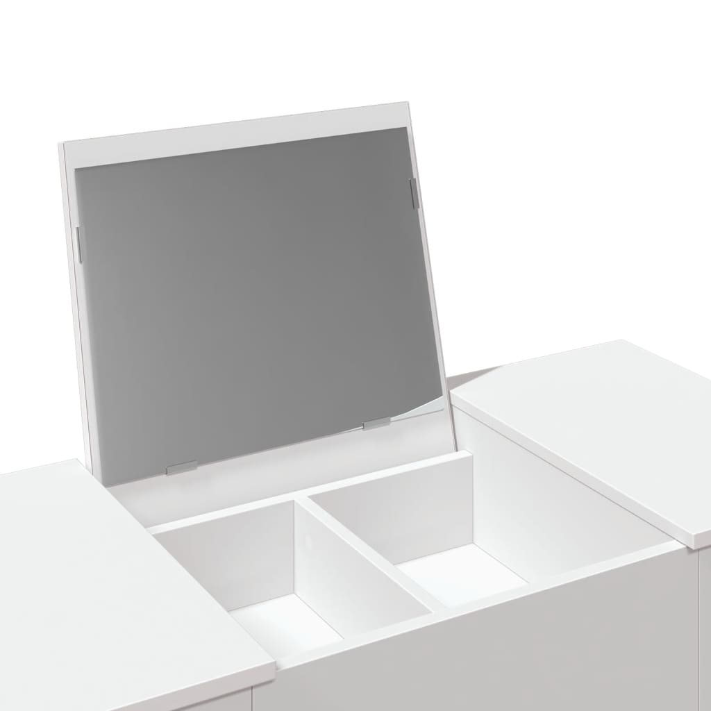 Sminkebord Hvit speil 100x45x76 cm