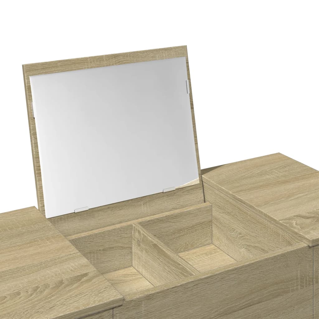 Sminkebord Sonoma Eik speil 100x45x76 cm