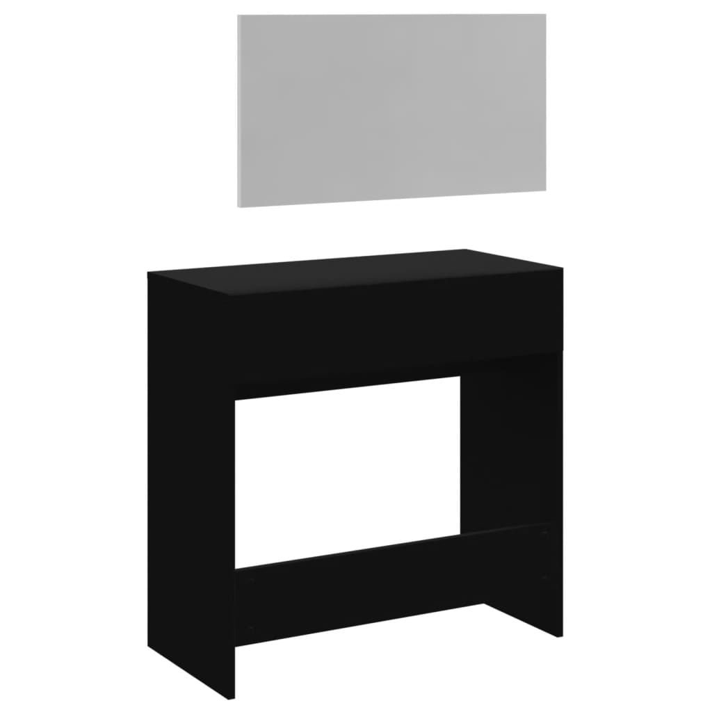Sminkebord Svart speil 80x39x80 cm