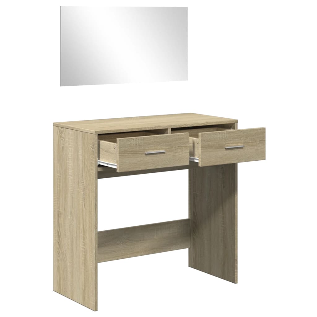 Sminkebord Sonoma Eik speil 80x39x80 cm