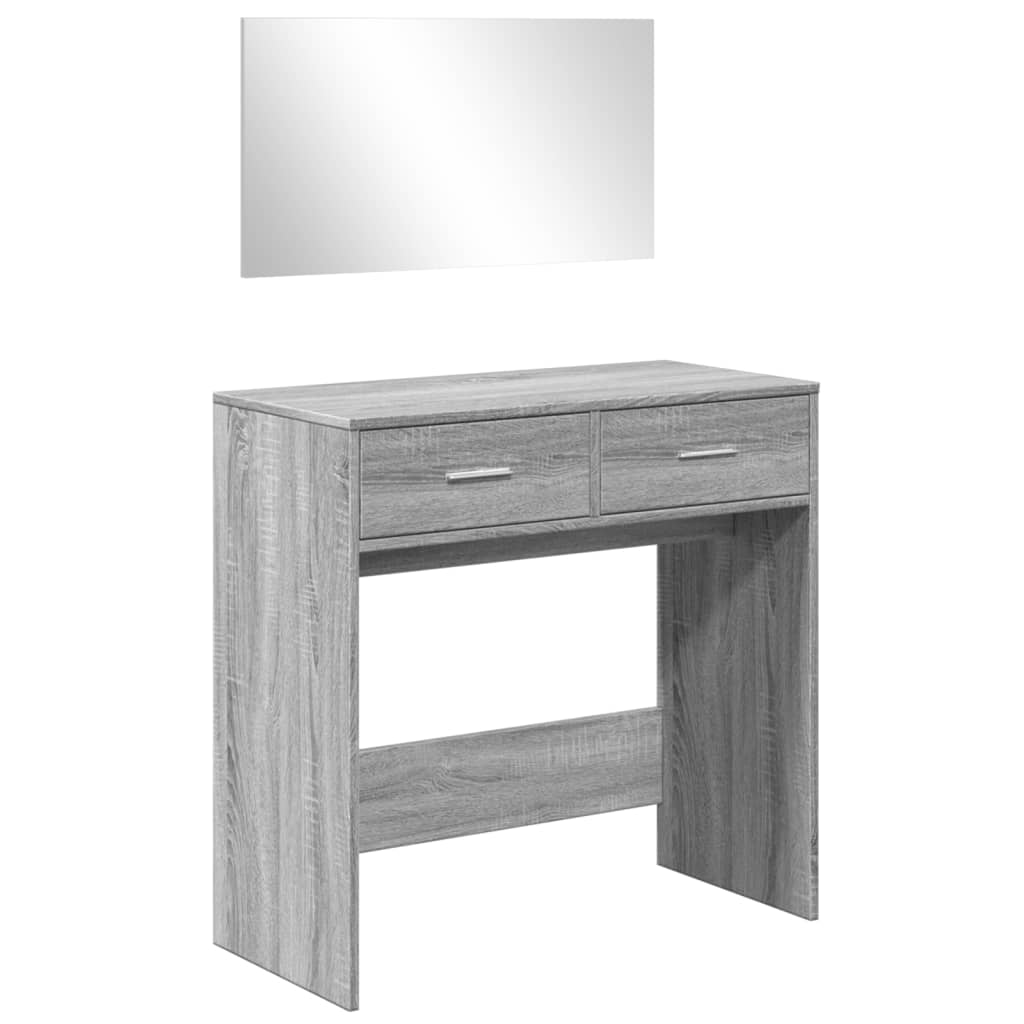 Sminkebord Sonoma Grå speil 80x39x80 cm