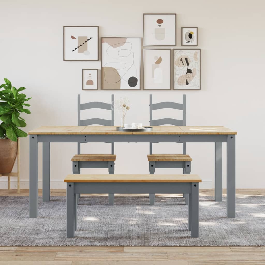 Spisebord Kjøkkenbord Panama grå 180x90x75 cm heltre furu