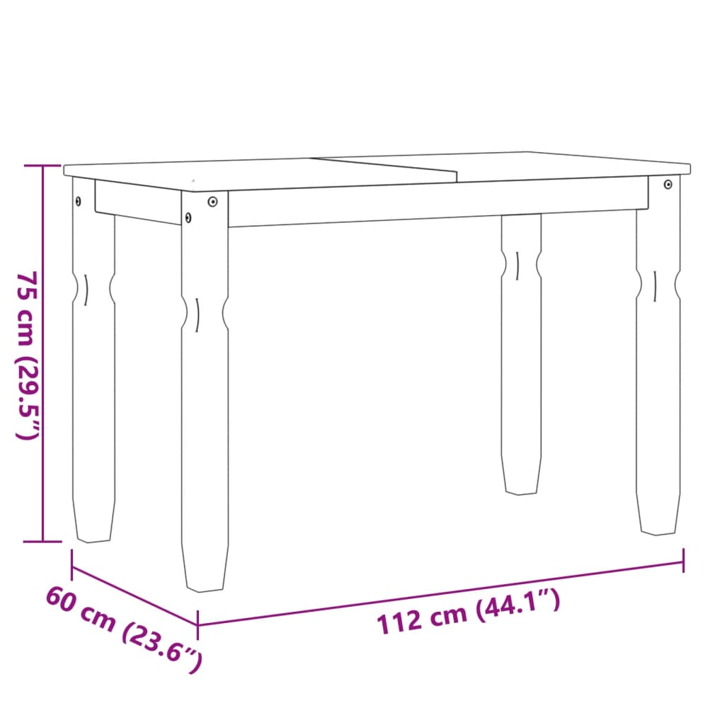 Spisebord Kjøkkenbord Tre Corona 112x60x75 cm heltre furu