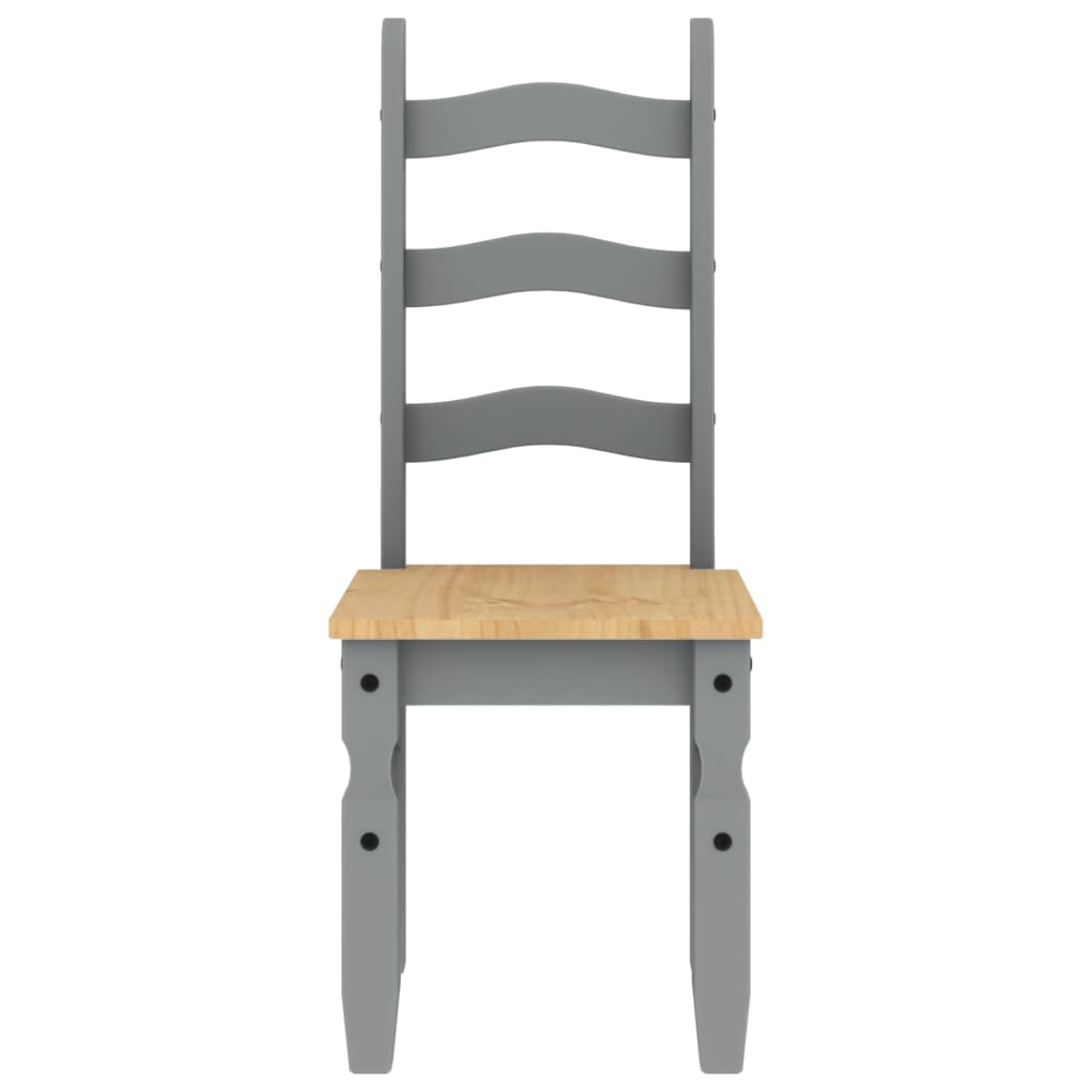 Spisestoler 2 stk Corona grå 42x47x107 cm heltre furu