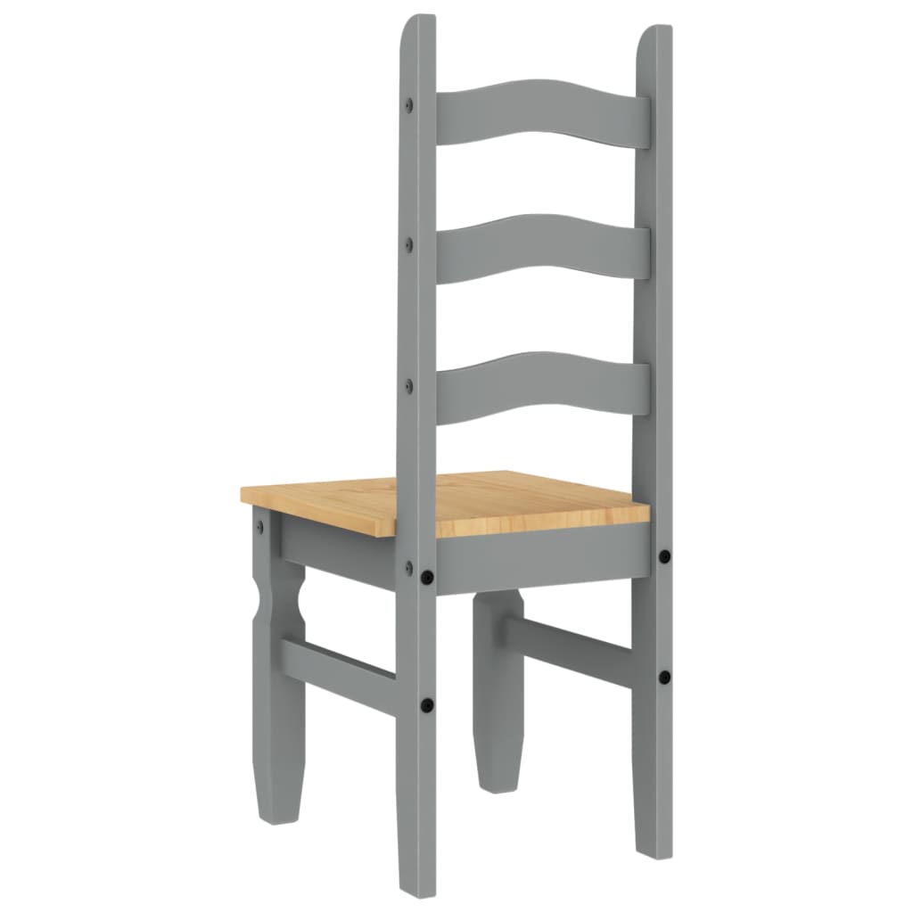 Spisestoler 2 stk Corona grå 42x47x107 cm heltre furu