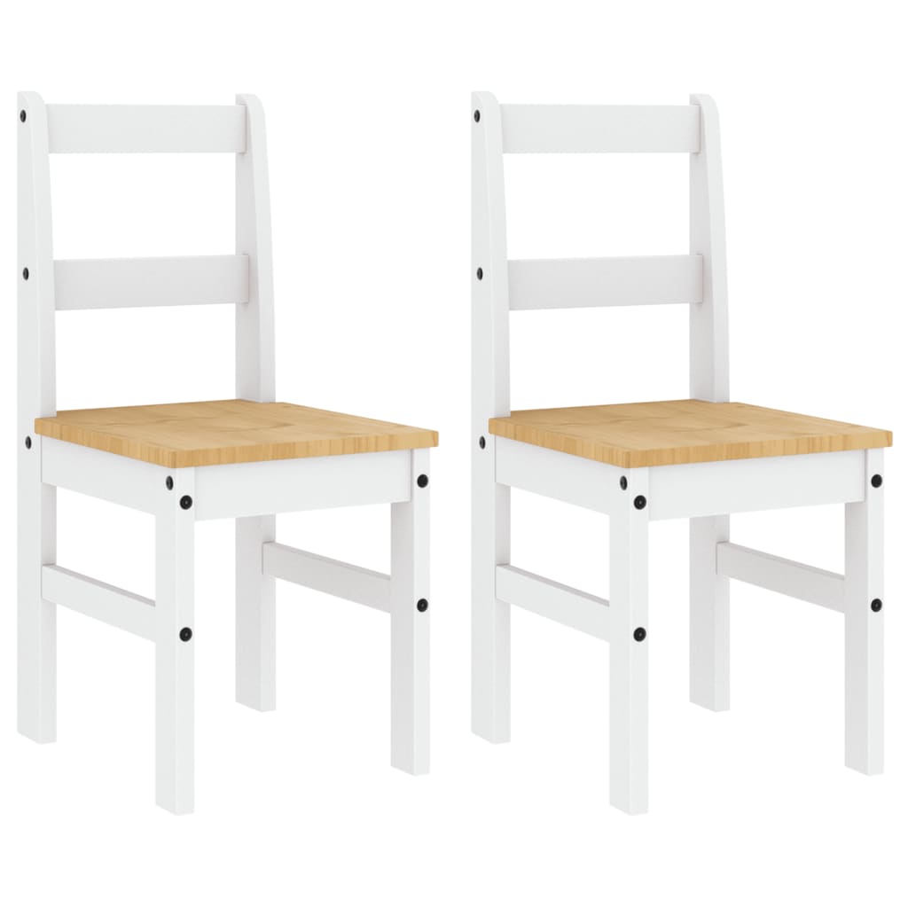 Spisestoler 2 stk Panama hvit 40x46x90 cm heltre furu