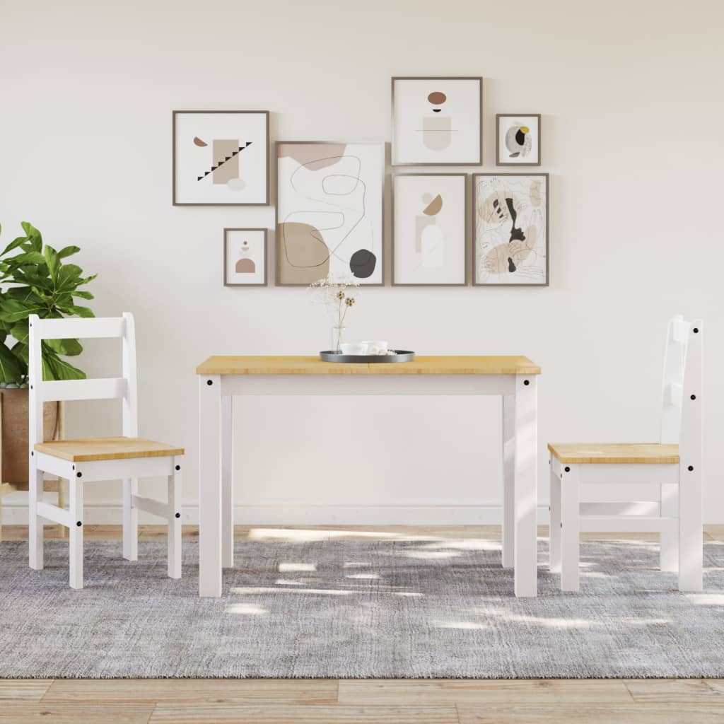 Spisestoler 2 stk Panama hvit 40x46x90 cm heltre furu