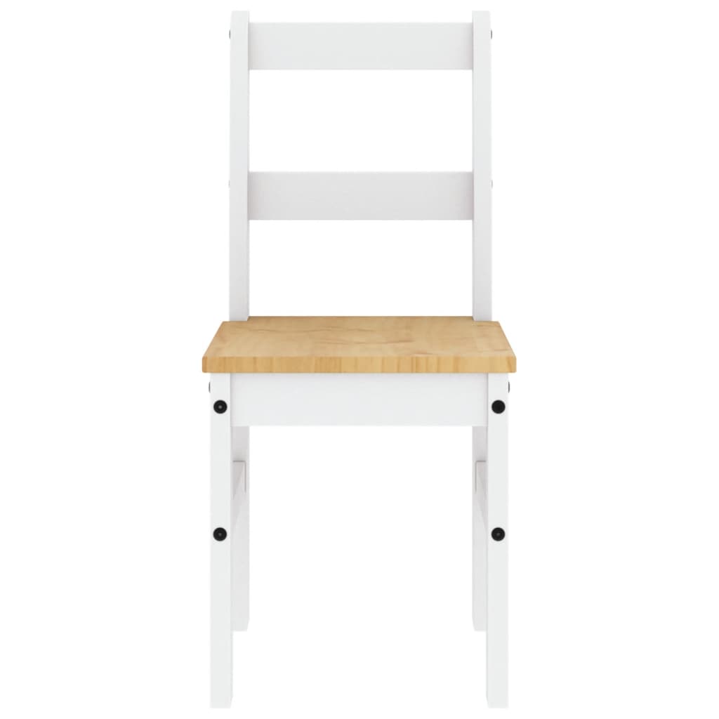 Spisestoler 2 stk Panama hvit 40x46x90 cm heltre furu