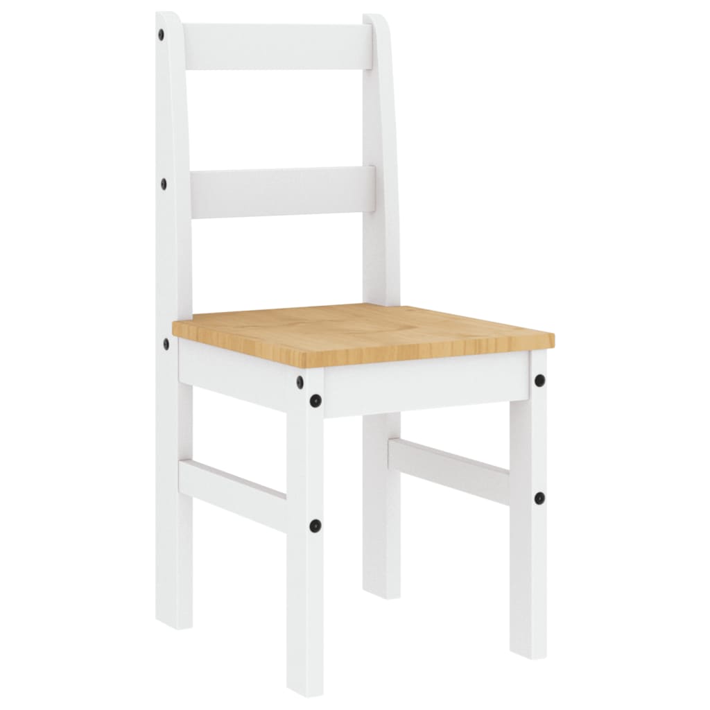 Spisestoler 2 stk Panama hvit 40x46x90 cm heltre furu