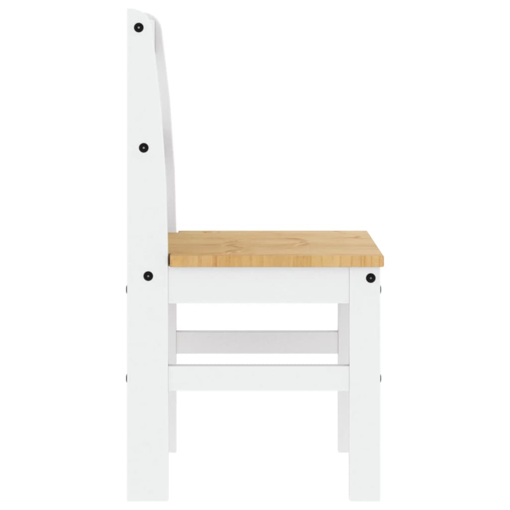 Spisestoler 2 stk Panama hvit 40x46x90 cm heltre furu