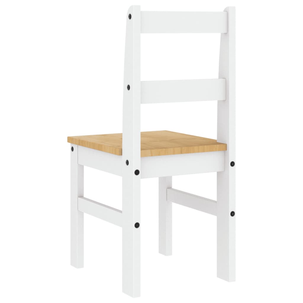 Spisestoler 2 stk Panama hvit 40x46x90 cm heltre furu