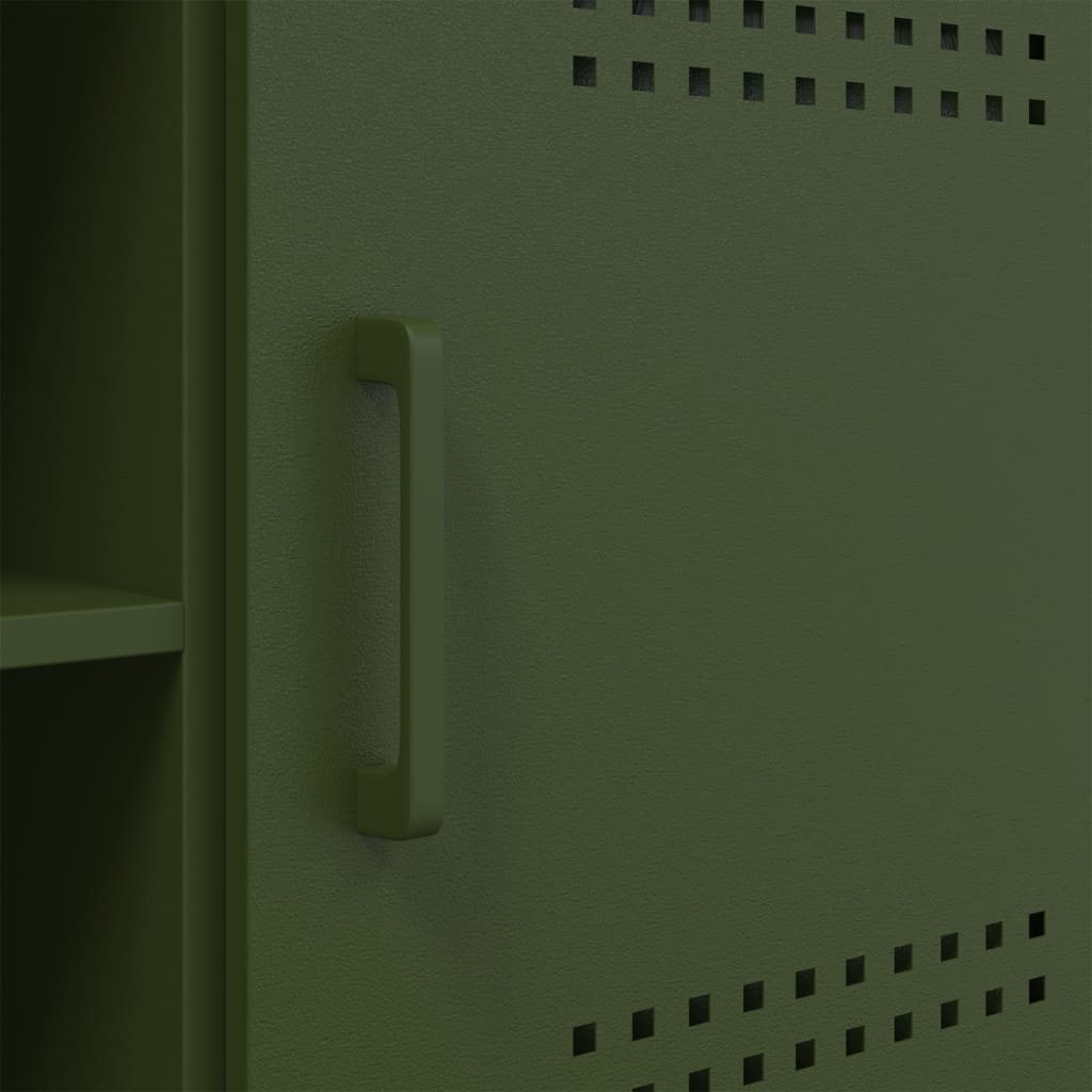 TV-Møbel DIV. TV-benk olivengrønn 100,5x39x50,5 cm stål