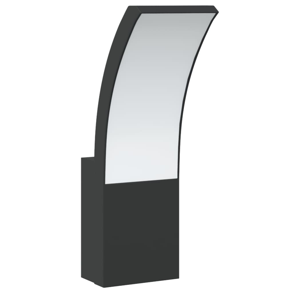 Hagebelysning Vegg El. Veggmonterte LED-utelamper 2 stk svart støpt aluminium