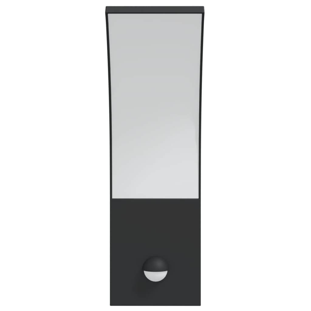 Hagebelysning Vegg El. Veggmonterte LED-utelamper sensor 2 stk svart støpt aluminium