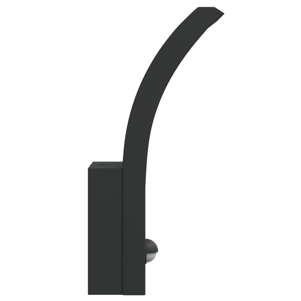 Hagebelysning Vegg El. Veggmonterte LED-utelamper sensor 2 stk svart støpt aluminium