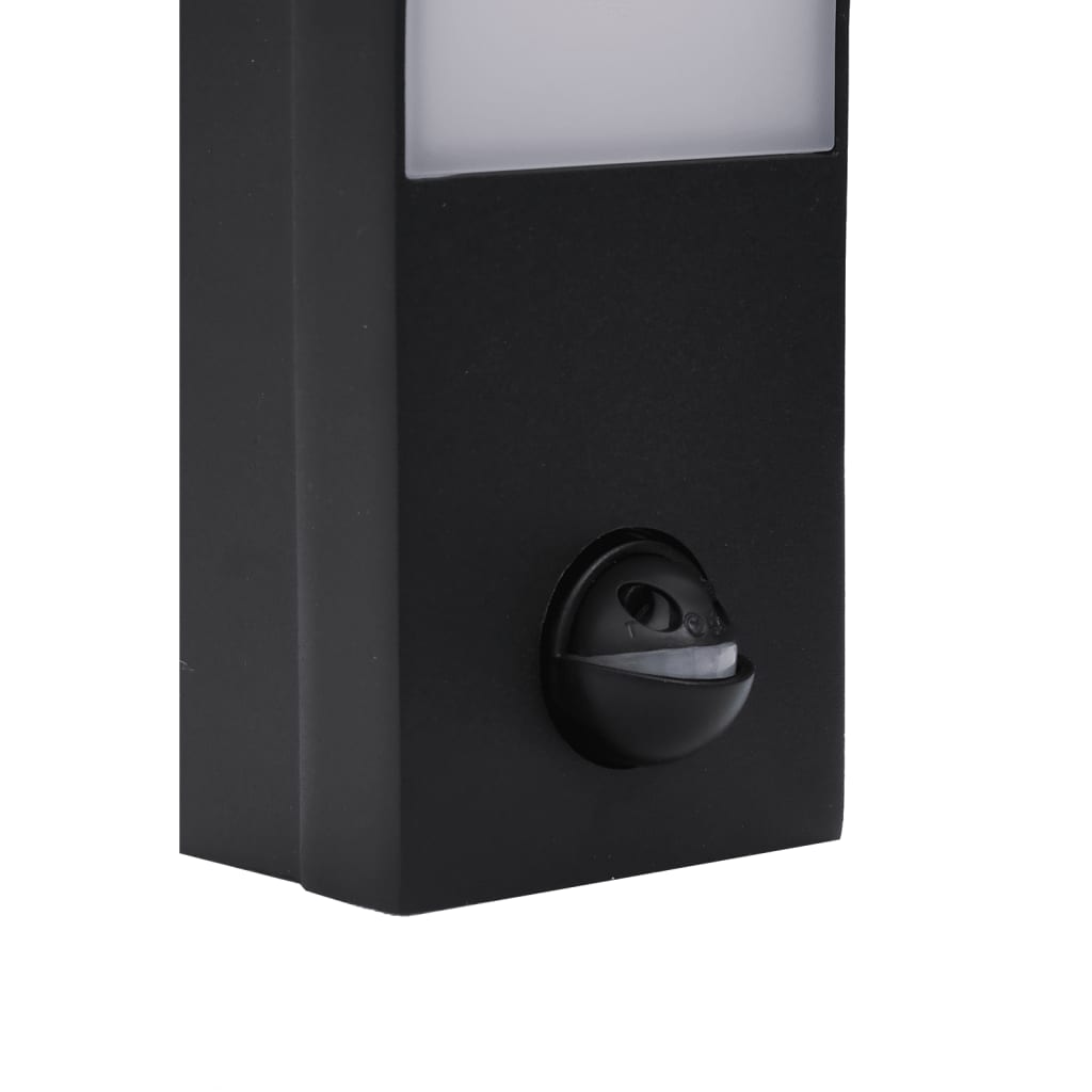 Hagebelysning Vegg El. Veggmonterte LED-utelamper sensor 2 stk svart støpt aluminium