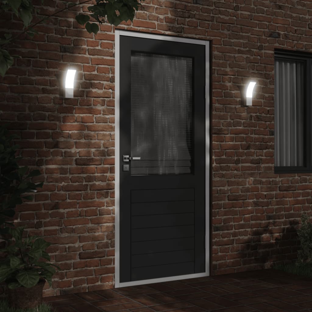 Hagebelysning Vegg El. Veggmonterte LED-utelamper 2 stk hvit støpt aluminium