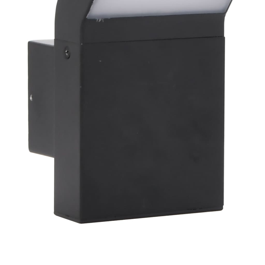 Hagebelysning Vegg El. Veggmonterte LED-utelamper 2 stk svart støpt aluminium