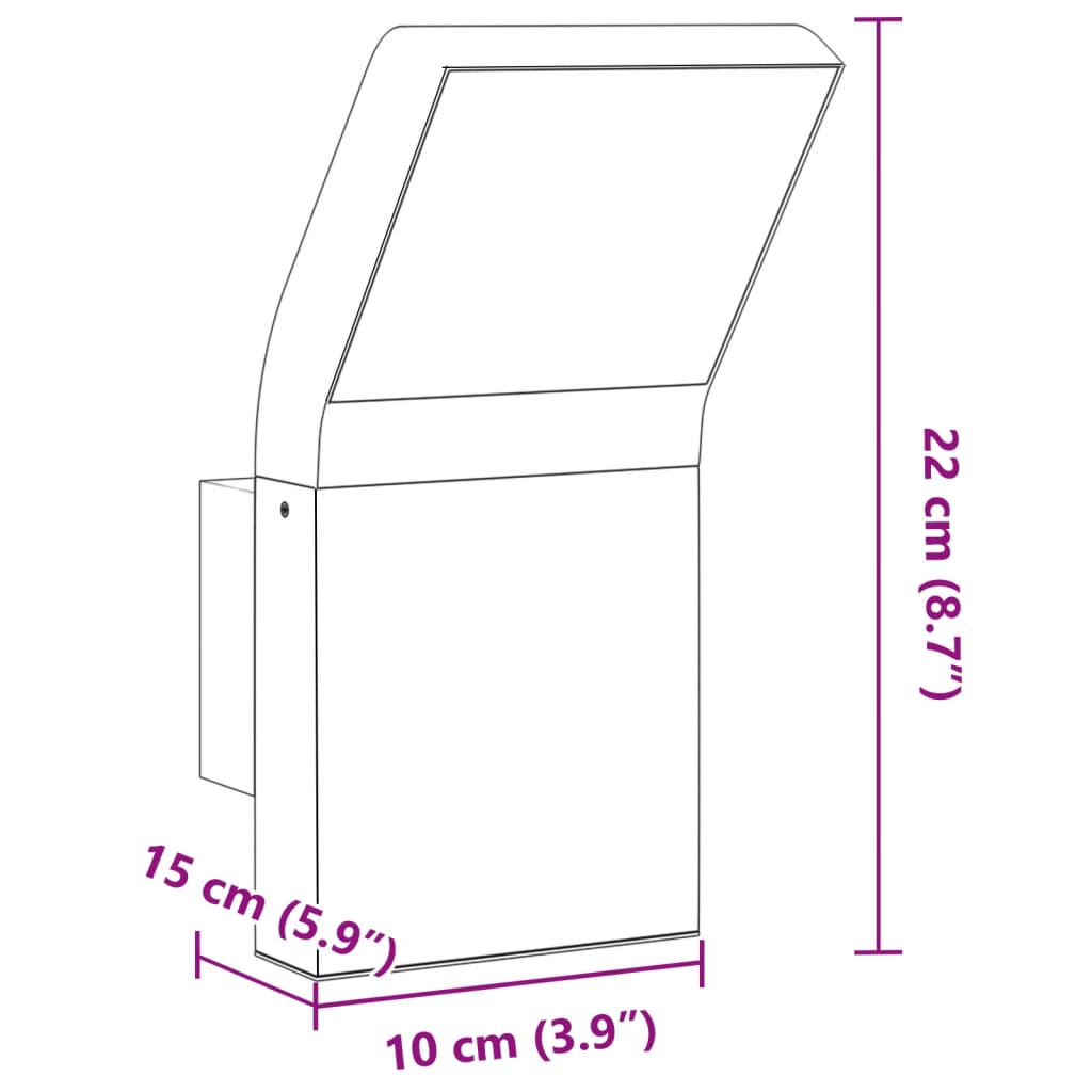 Hagebelysning Vegg El. Veggmonterte LED-utelamper 2 stk svart støpt aluminium