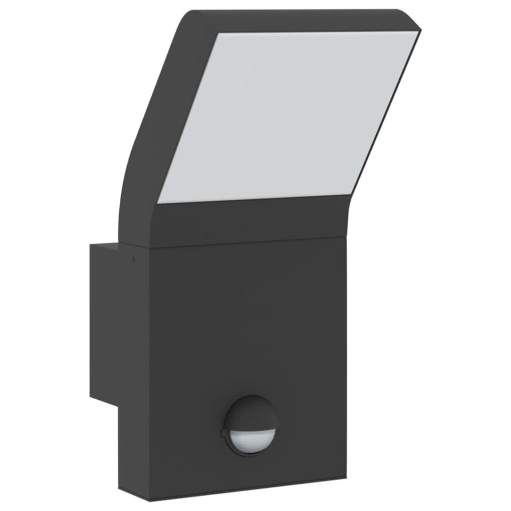 Hagebelysning Vegg El. Veggmonterte LED-utelamper sensor 2 stk svart støpt aluminium