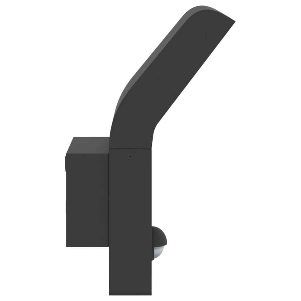 Hagebelysning Vegg El. Veggmonterte LED-utelamper sensor 2 stk svart støpt aluminium